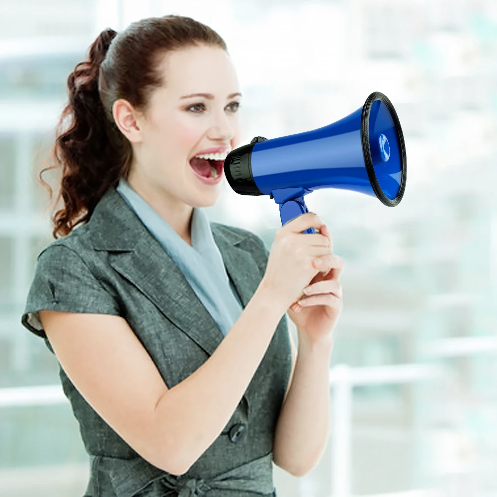 Mealivos Blue Portable Megaphone 20 Watt Power Megaphone Speaker