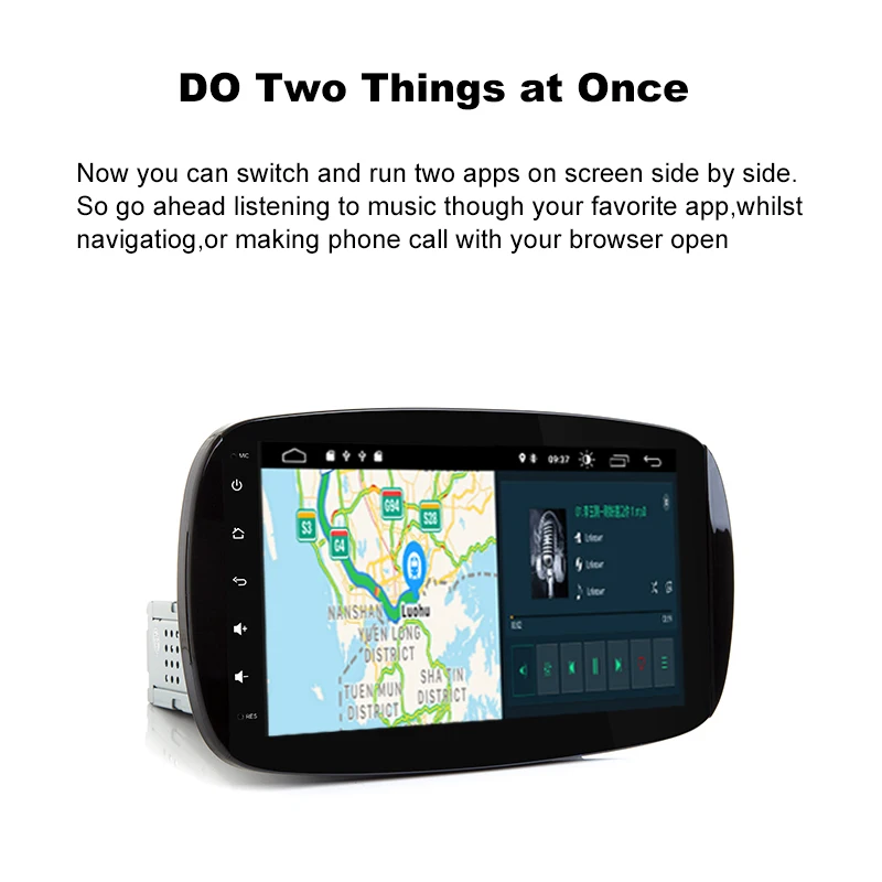 Excellent Xonrich Car Multimedia Player 1 din Android 9.0 NO DVD Autoradio For Mercedes/Benz Smart Fortwo 2015 2016 2017 GPS Navigation 4G 4