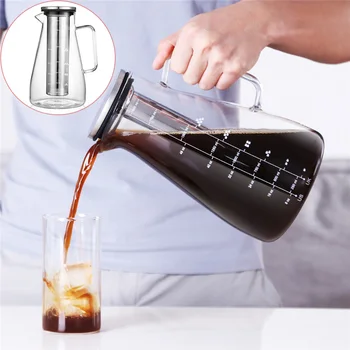 

1800ml Teapot Glass Pitcher Coffee Makers Coffee Percolator Moka Espresso Cafeteira Expresso Stainless Steel Filter Iced Pot