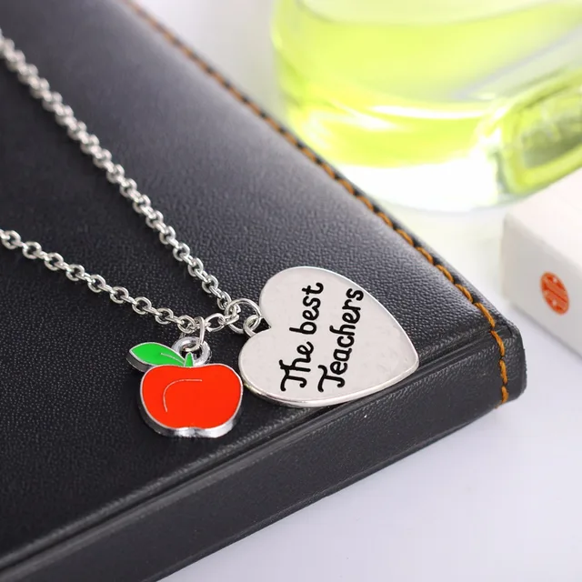 Apple Love Heart Pendant Chain Necklace For Women Men ...