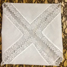 Набор из 12 женской модной обуви женские носовые платки белое хлопковое свадебное вышитый носовой платок с кружевным кантом платки платок для Свадебные подарки