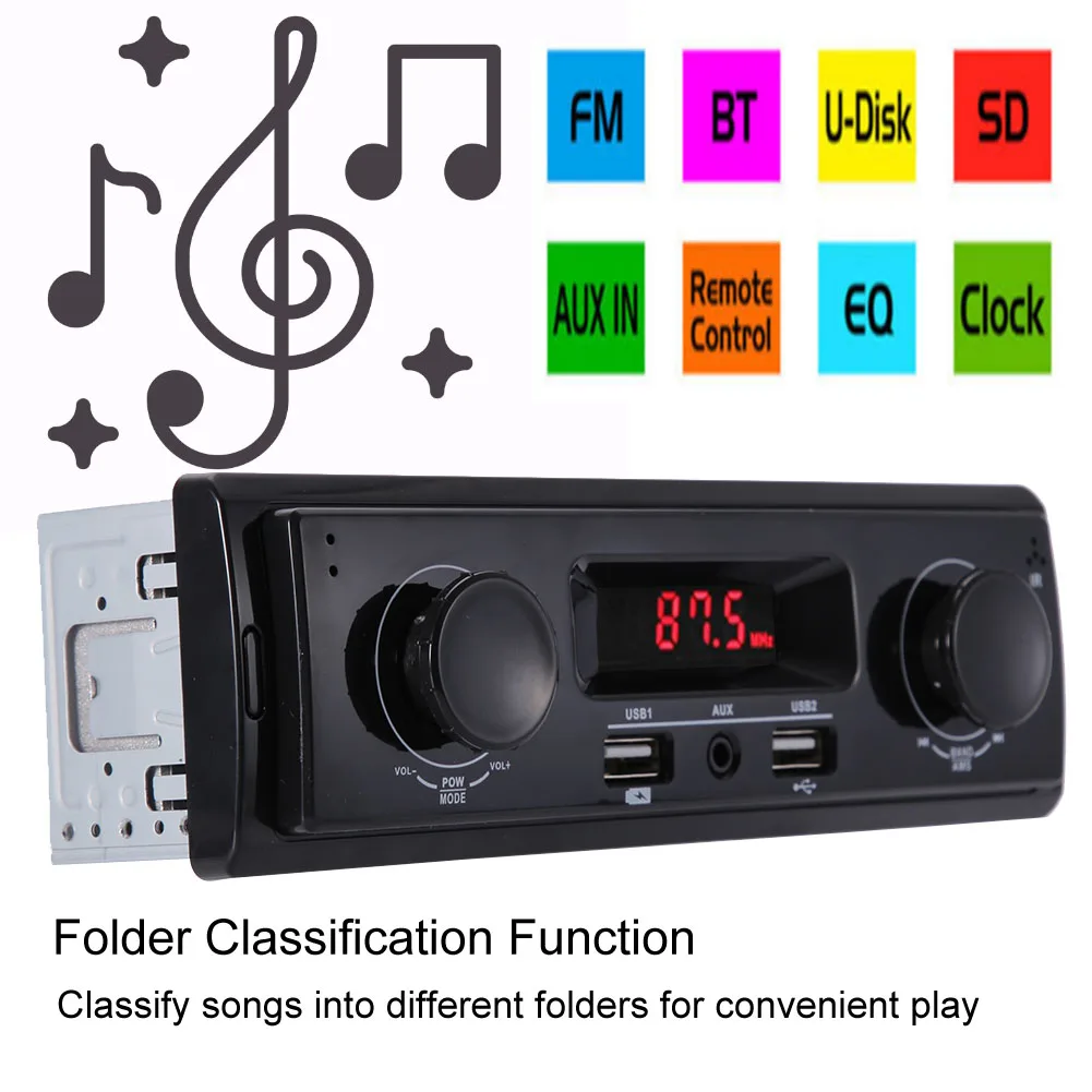 Автомобильный стерео MP3-плеер аудио радио mp3-плееры FM USB AUX вход один 1 Din MP3-плеер