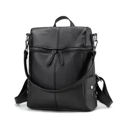 2018 мода высокой емкости Женский рюкзак сумка PU двойная молния прочный для путешествий отдыха LBY2018