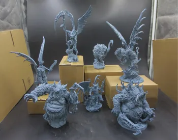 

7PCS 1/16 Scale Resin Figure Model Kit Wargame Chaos Seven Devil Static Modelling Assembly DIY Toys Hobby Tools