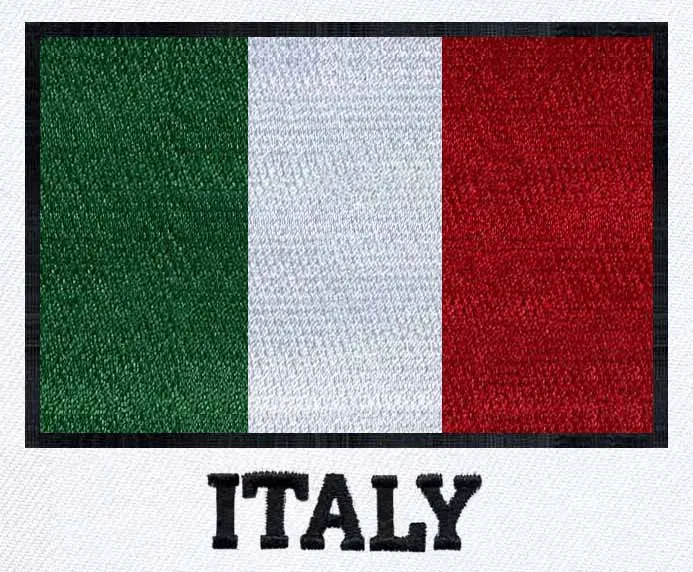 

Italy iron on embroidery flag patches logos 3" wide /bolsos/frozen/stripe patch