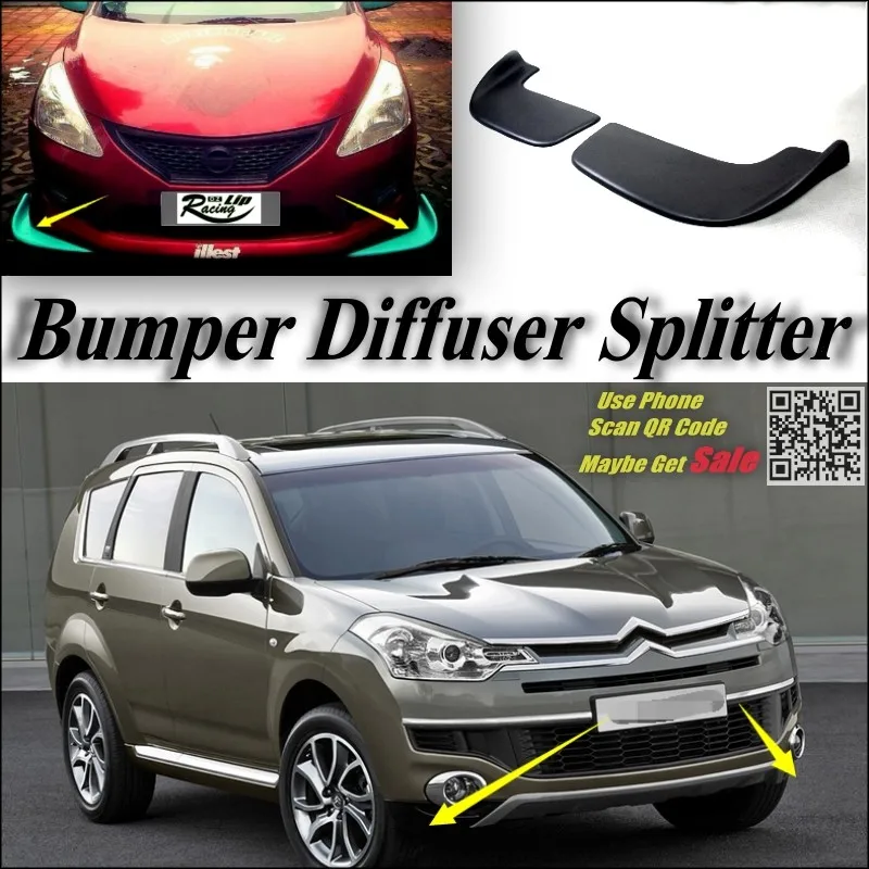For Citroen C7 C Crosser Bumper Front Splitter Deflector Flap Fin Chin Diffuser