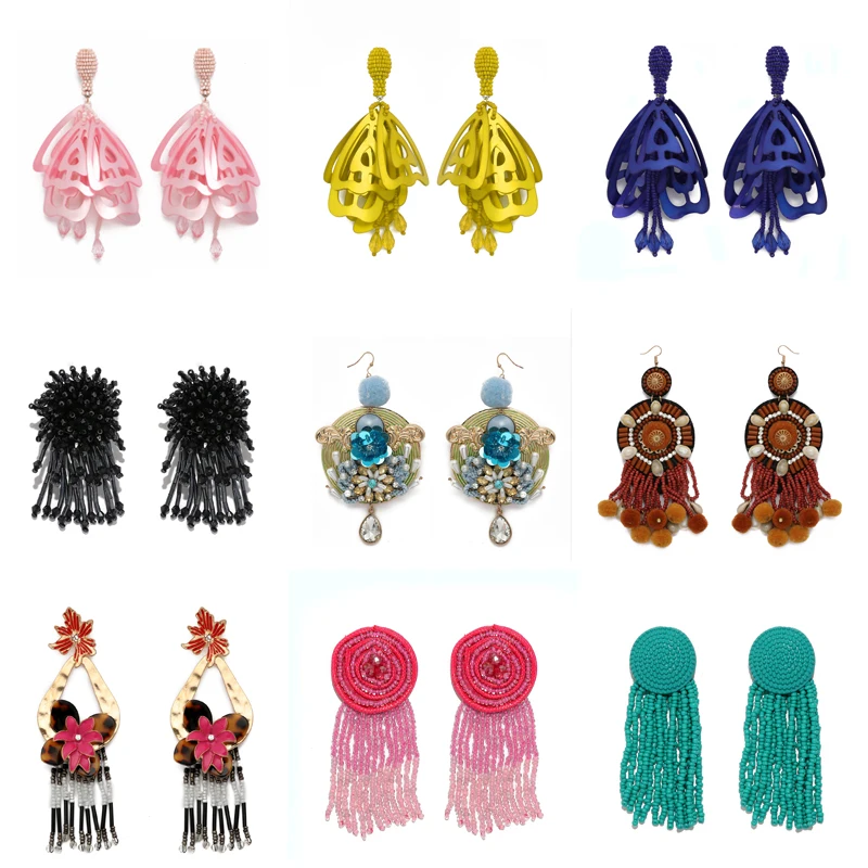 

CWEEL Long Tassel Earrings For Women Wedding Jewelry 2019 Fringe Dangle Drop Earings Hanging Brincos Bohemian Statement