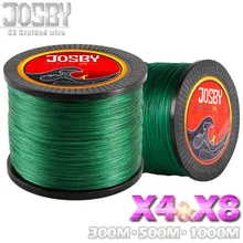 JOSBY 300 м 500 м 1000 м 4 нити 8 нитей многоцветная PE плетеная леска многофиламентная рыболовная леска для ловли нахлыстом Новинка