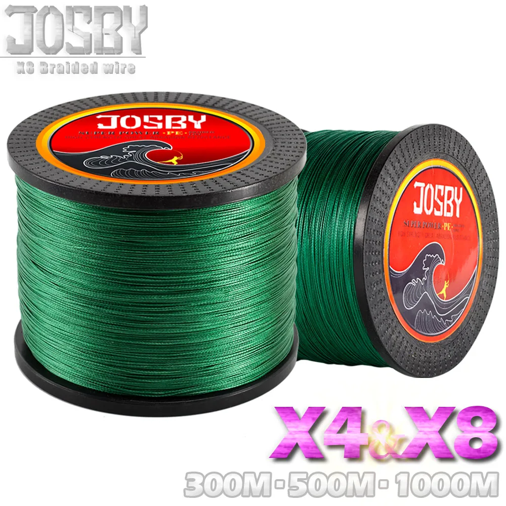 

JOSBY 300M 500M 1000M 4 Strands 8 Strands Multicolour PE Braided Wire Multifilament Fishing Line fly fishing line 2018 New