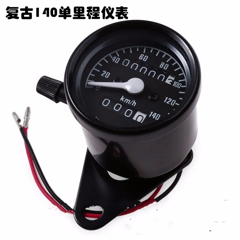12V Universal Motorcycle Bike Metal Shell Black LED Light Tachometer