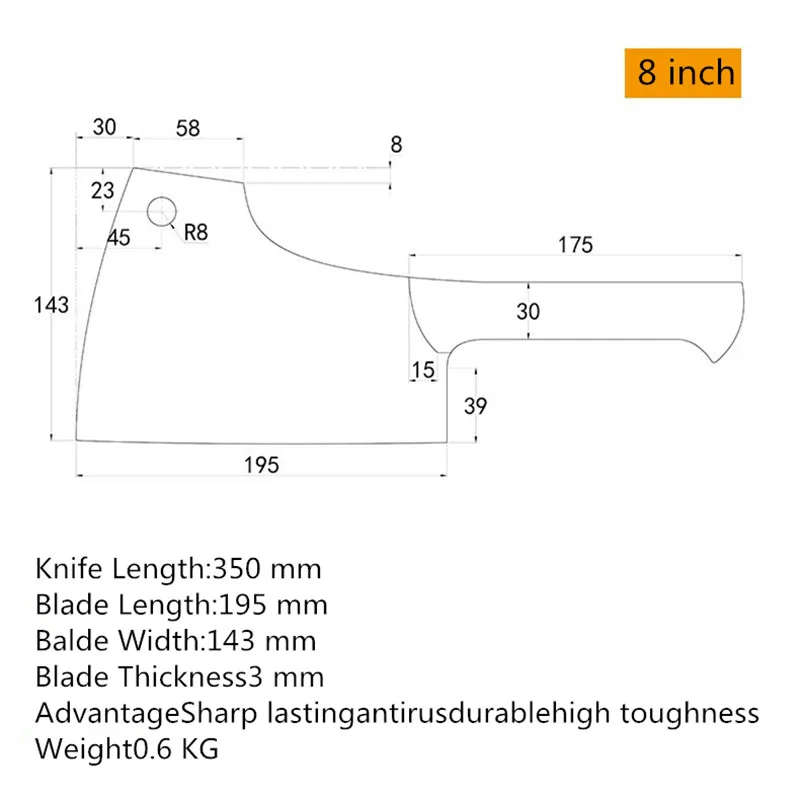 Free Shipping VISON Professional Forged Chef Chop Bone Knife Kitchen Cutting Bones Knife Handmade Choppers Cooking Knife Cleaver
