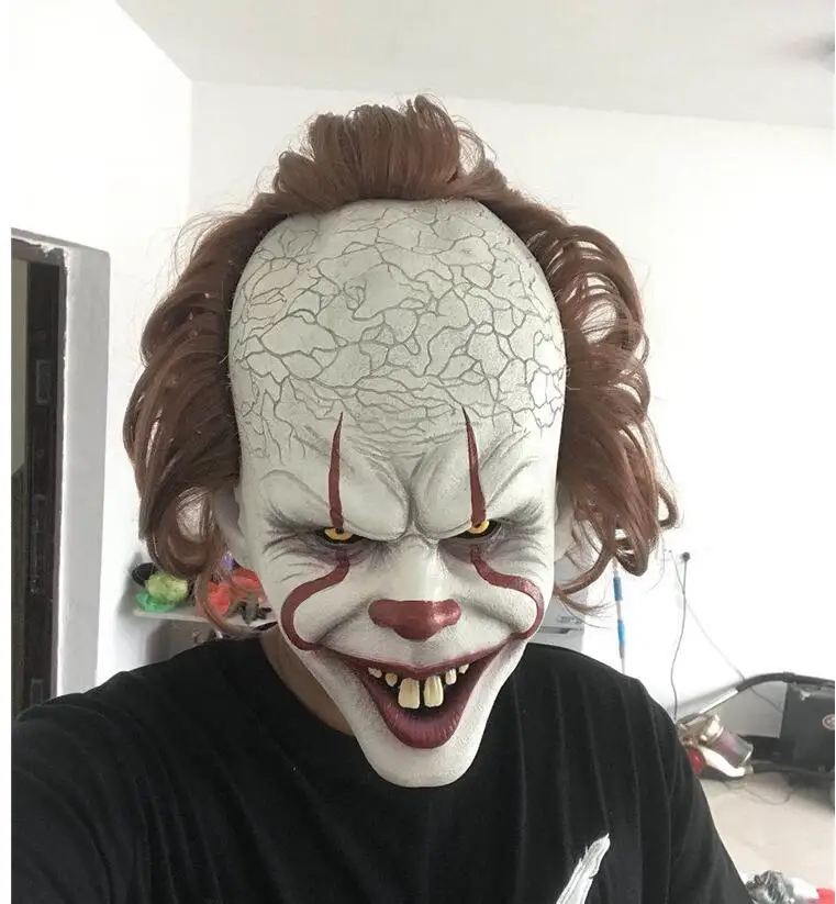 Горячая фильм Стивен Кинг это маска Pennywise Косплей Костюм страшный костюм Джокера для мужчин и женщин Необычные Вечерние Костюмы Клоуна на Хэллоуин