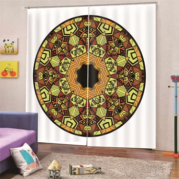 

3D Digital Print India style Blackout Curtains For Kitchen Bedroom Window Treatment Curtains for Living Room Custom Made Apr8