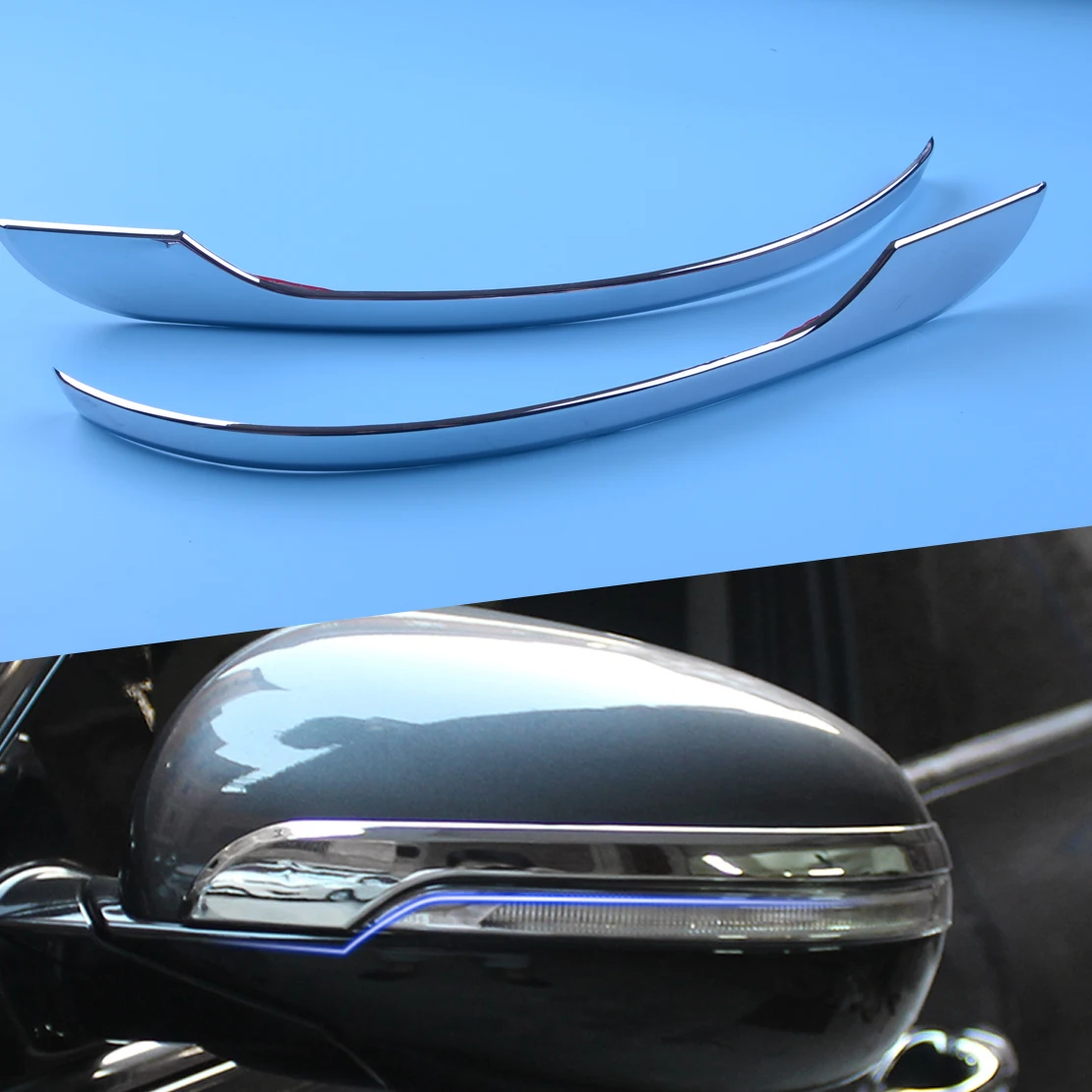 DWCX 2pcs Car Rear View Side Mirror Cover Trim Molding Frame Fit For