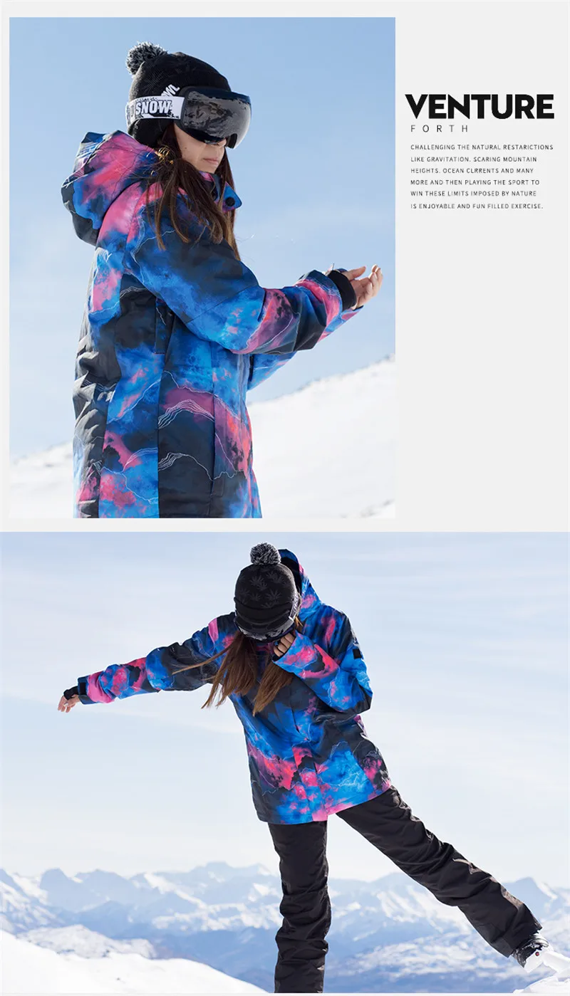 SAENSHING, Женская лыжная куртка, новинка, теплая, для катания на лыжах, зимняя, водонепроницаемая, качественная, для улицы, спортивная одежда, одежда для катания на лыжах