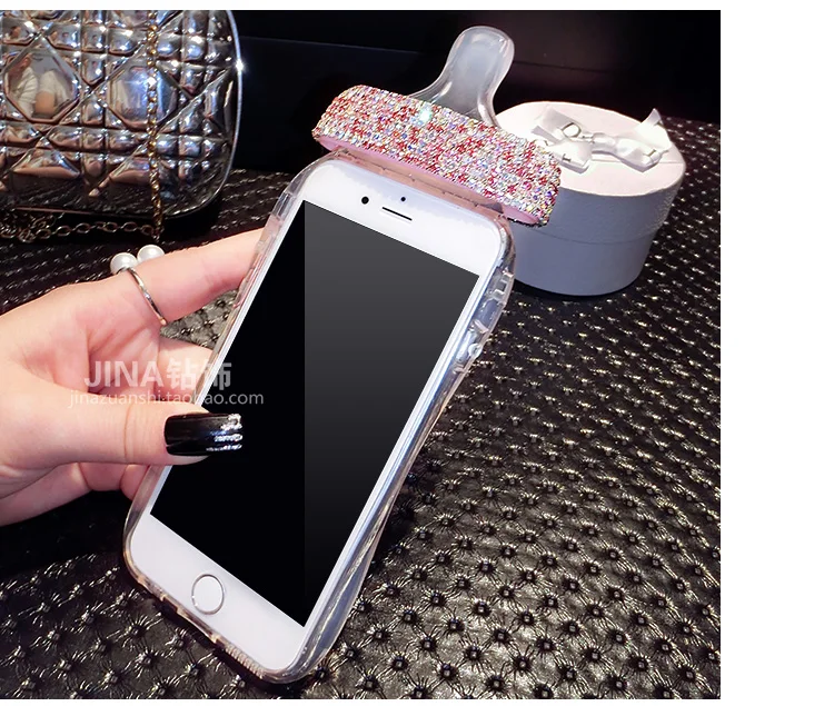 New Rhinestone Diamond Baby Milk Bottle Transparent