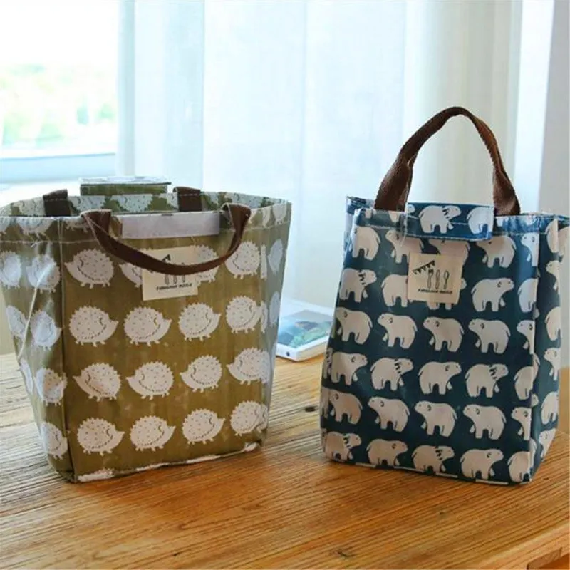 

New Lunch Bag for Women Kid cute Animal Portable Insulated Canvas Cooler Picnic Lunch Bag Thermal Food Tote