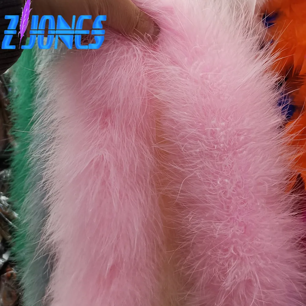 Новое поступление толстый 2 метра 40 г Необычные мягкие окрашенные разноцветные индейка перья марабу шарф Boas одежда Свадебный декор 17 цветов