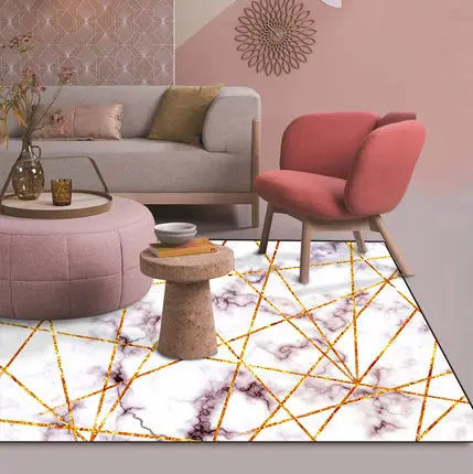 White marble Мраморный скандинавский металлический стиль трендовая гостиная 140x200 см размер большой ковер спальня прикроватный коврик кристалл бархат печать в формате HD Коврик - Цвет: White marble