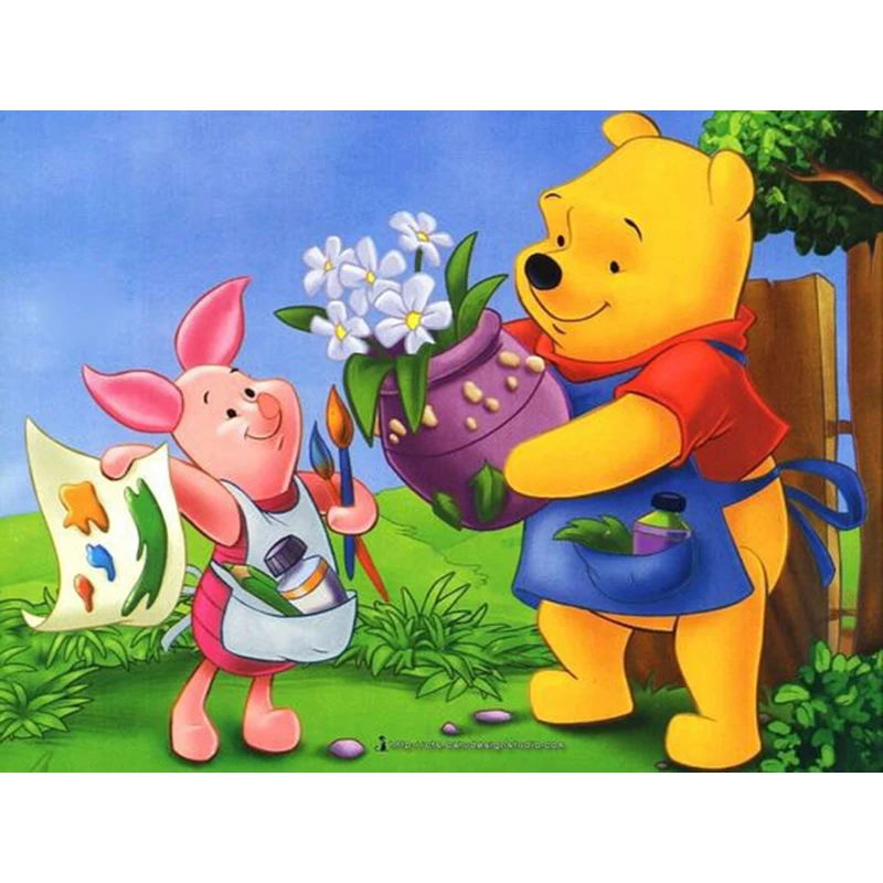 

Full Drill Square Diamond 5D DIY Diamond Painting "Cartoon Pooh & Pig" Diamond Embroidery Cross Stitch Rhinestone Painting