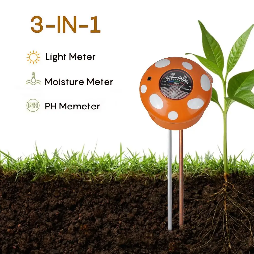 Анализатор почвы 3-в-1 почвенный Влагомер Измеритель кислотности почвы цифровой осмотр значение счетчика для растений в фермерских хозяйствах, лужайки для дома и улицы