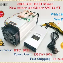 AntMiner S9j 14,5 T с 1800W PSU Asic Биткоин SHA-256 BTC BCH битмайнер лучше, чем Antminer S9 S9i 13T 13,5 T 14T S11