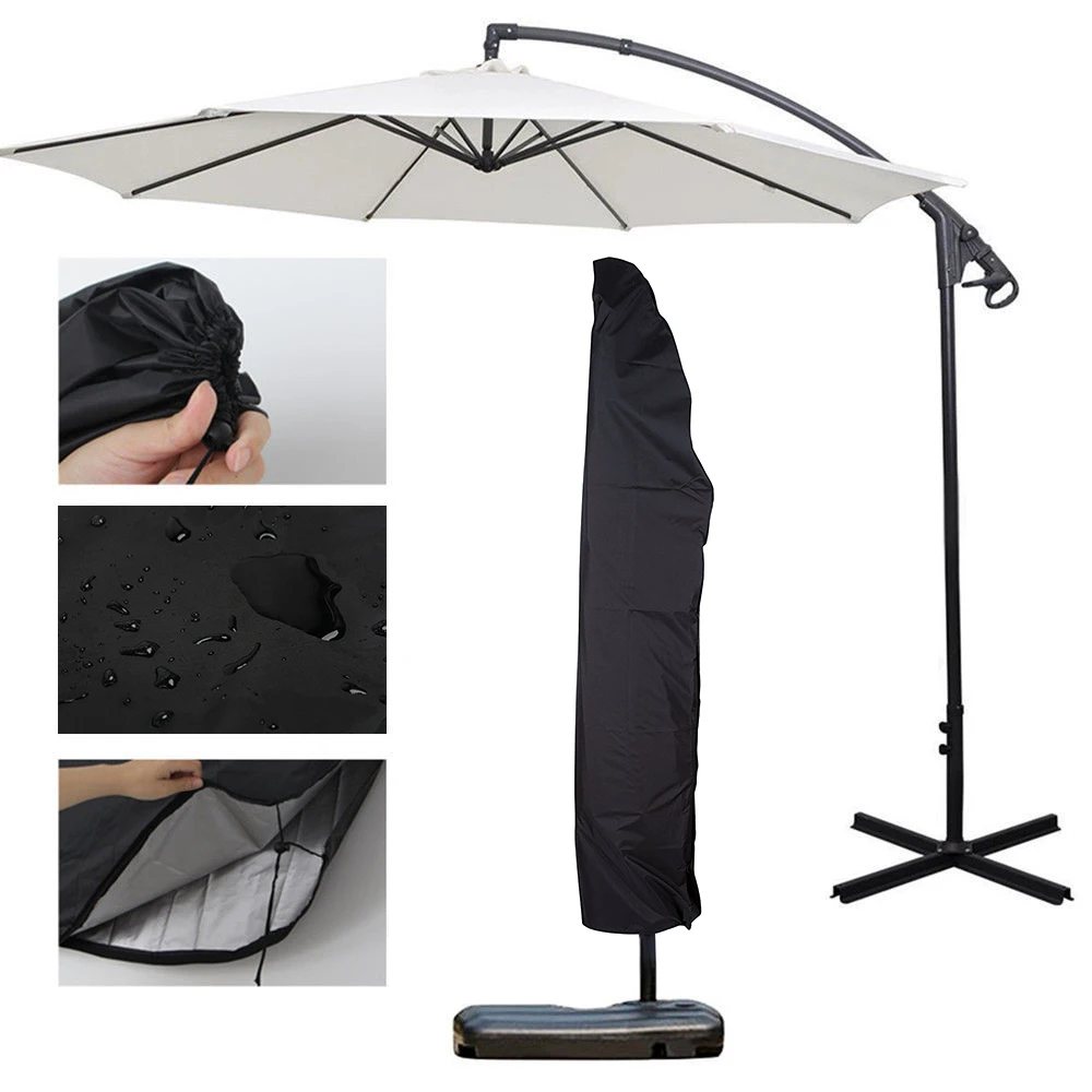 overzien Geven Induceren 265 cm Patio Parasol Waterdicht Umbrella Cover Outdoor Paraplu Regenhoes  Trekkoord Stof Beschermhoes Cantilever Mat parasol hoes|Regen beschermers|  - AliExpress