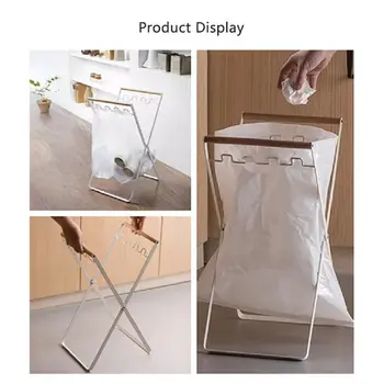 

Folding Garbage Storage Stand Living Room Balcony Garbage Bag Bracket Wrought Iron Storage Rack