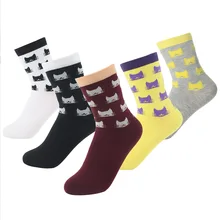 Новое поступление; Короткие Носки с рисунком кота из мультфильма; женские хлопковые носки; сезон зима-осень; теплые мягкие Повседневные носки