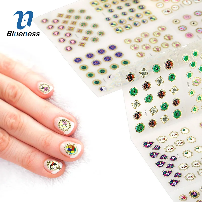 

24Pcs/Lot 3D Charm Mix Pattern Design Adhesives Nail Art Glue Decoration Decals Manicure Stickers For Nails Accessory JH483-Gold