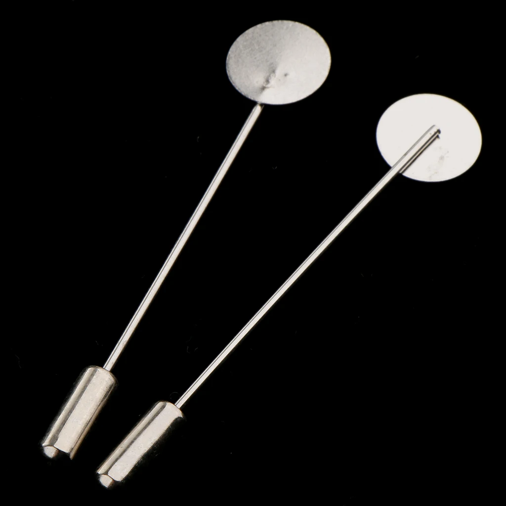 Phenovo 10 Pieces Empty Base 1cm Lapel Stick Pin Tie Hat Scarf Badge Brooch DIY Accessories  for party wedding ball fancy dress