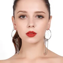 Pins Hoop And Get Free Shipping On Aliexpress Mjartoria Alloy Long Pin Hoop Earrings For Women Mother