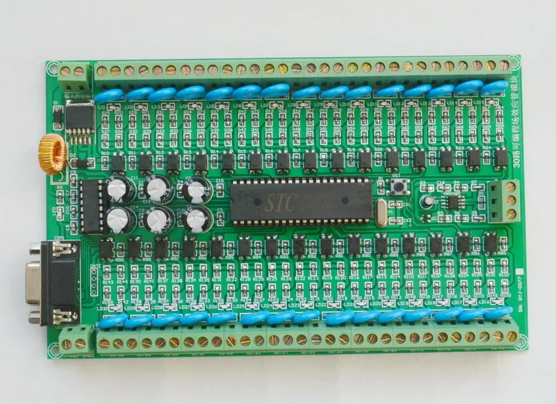 

30 way output STC12C5A60S2 microcontroller programming transistor industrial control panel, RS232RS485 control panel.