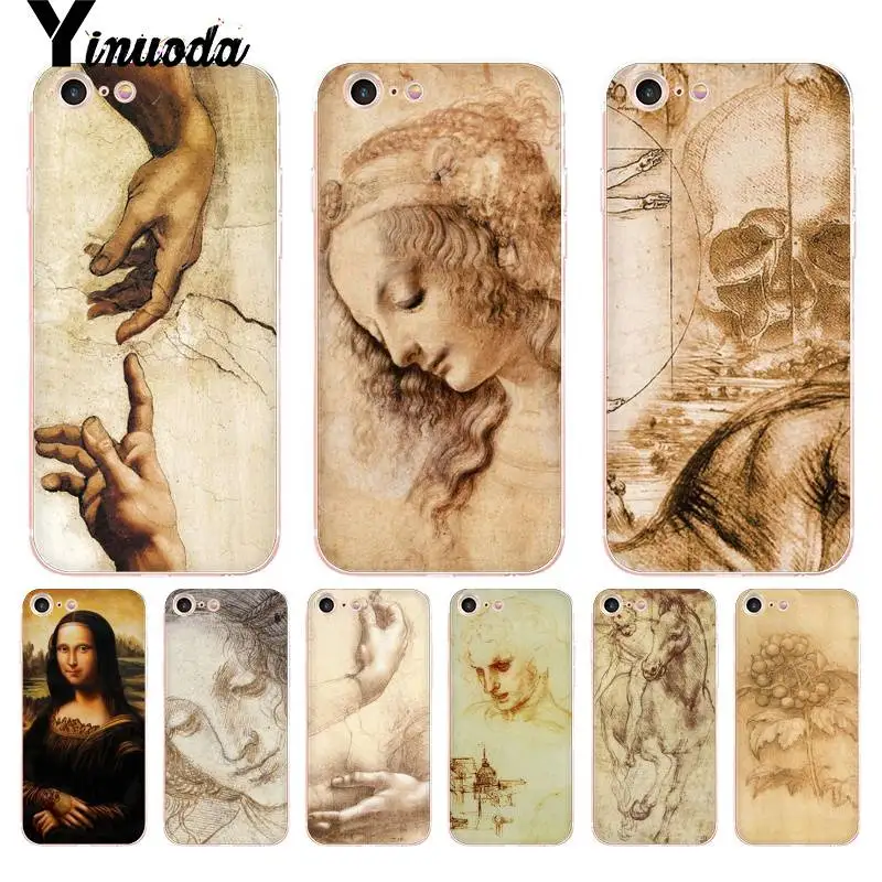 

Yinuoda For iphone 7 6 X Case Italy Leonardo Da Vinci Art Work Painting Phone Case for iPhone X 6 6s 7 7plus 8 8Plus XS XR XSMAX