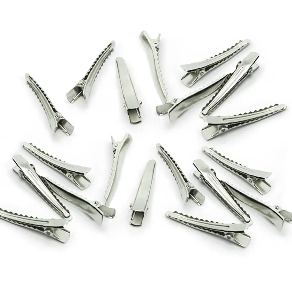 50pcs Flat Top Narrow Single Prong Metal Alligator Clips with Bulk