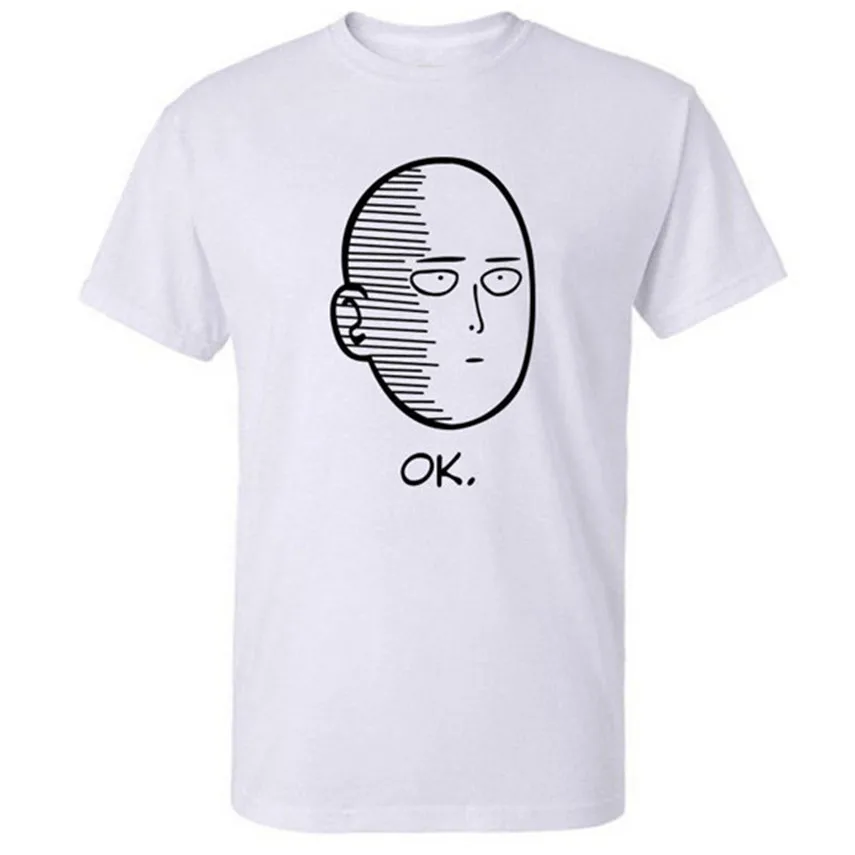 

One Punch Man OK Saitama Oppai T Shirt Anime Manga Printed T-Shirt Free Shipping Harajuku Tops Fashion Classic Unique