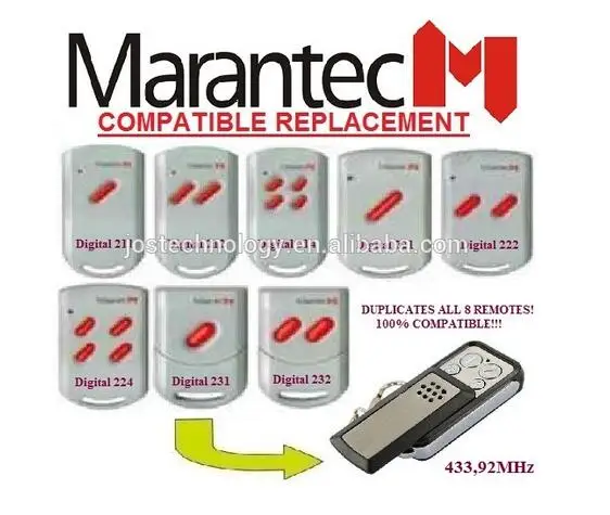 Пульт marantec Digital 211/212/214/221/222/224/231/232 замена пульта дистанционного управления 433 МГц