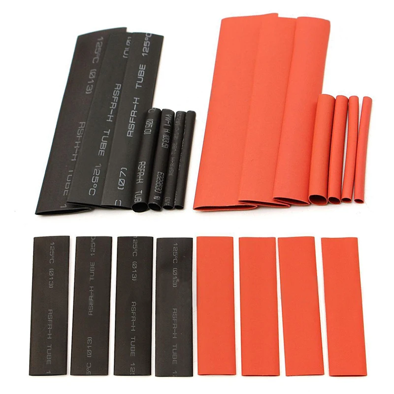 127pcs Assorted Heat Shrink Tubing Tube Set 2:1 Polyolefin Black Red Sleeving Wrap Wire Cable Kit