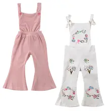 Детский комбинезон для маленьких девочек; милый комбинезон без рукавов с лямками для маленьких девочек; однотонная осенняя одежда; sunsuit; одежда