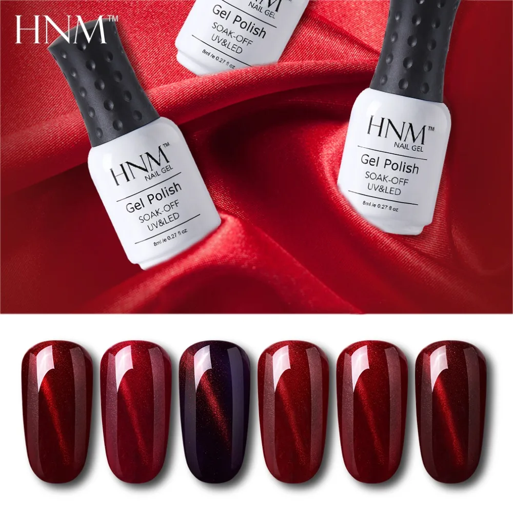 

HNM 8ML Stamping Paint Gel Nail Polish Cat Eye Wine Red Series Nail Art Vernish a Ongle Stamping Semi Permanent Gelpolish Gellak