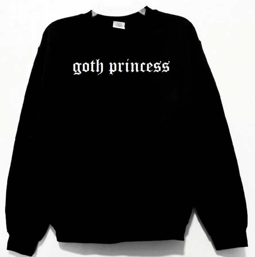 

Goth Princess Graphic Letters Print Women Sweatshirts Casual Hoody For Lady Funny Hipster Street Drop Ship ZT-106