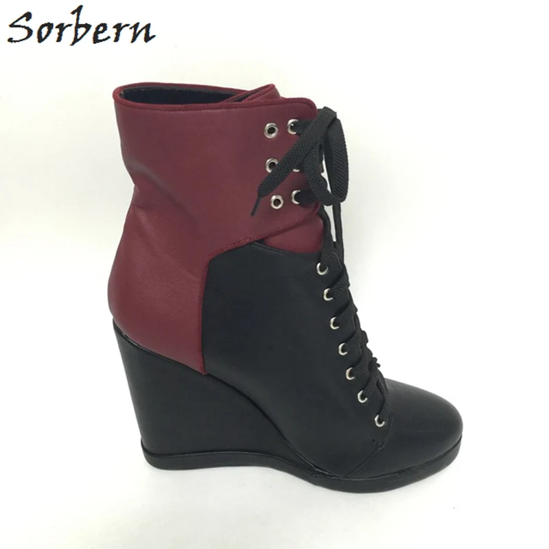 Женские ботинки на высокой танкетке с острым носком|bota feminina|women boots anklered womens |
