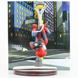 Mavel Amazing Spider-Man аниме фигурку игрушки Человек-паук висит на уличном фонарном Дисплей коллекция Жуэ Рождественский подарок для дети