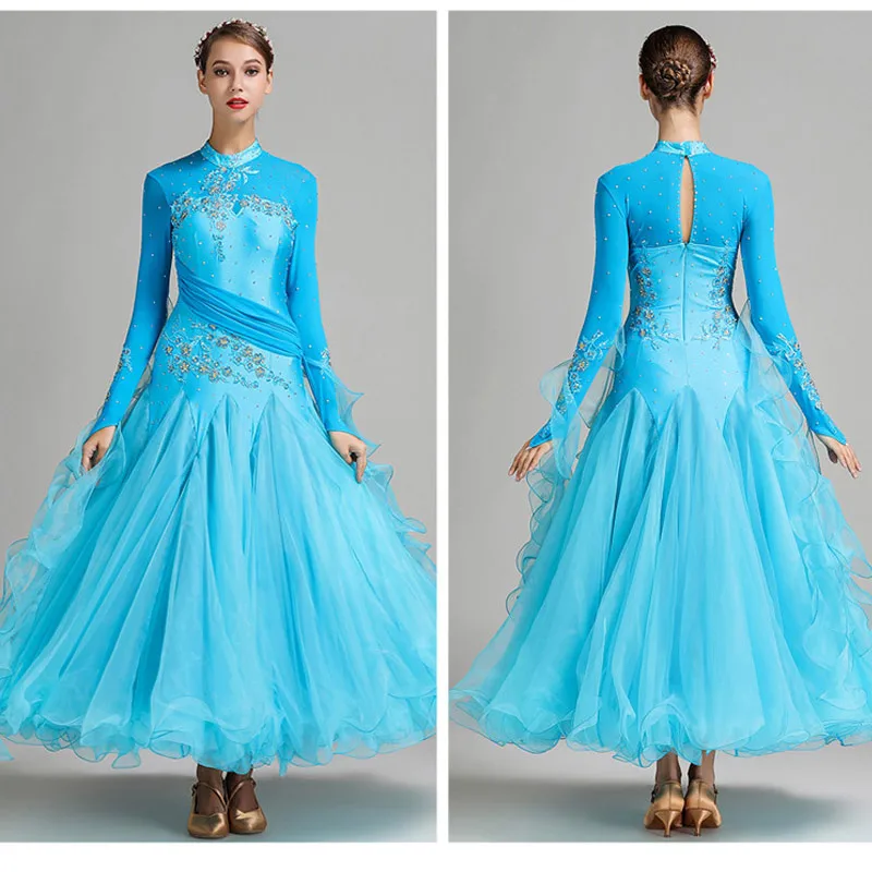Новое современное высококачественное бальное танцевальное платье для выступлений