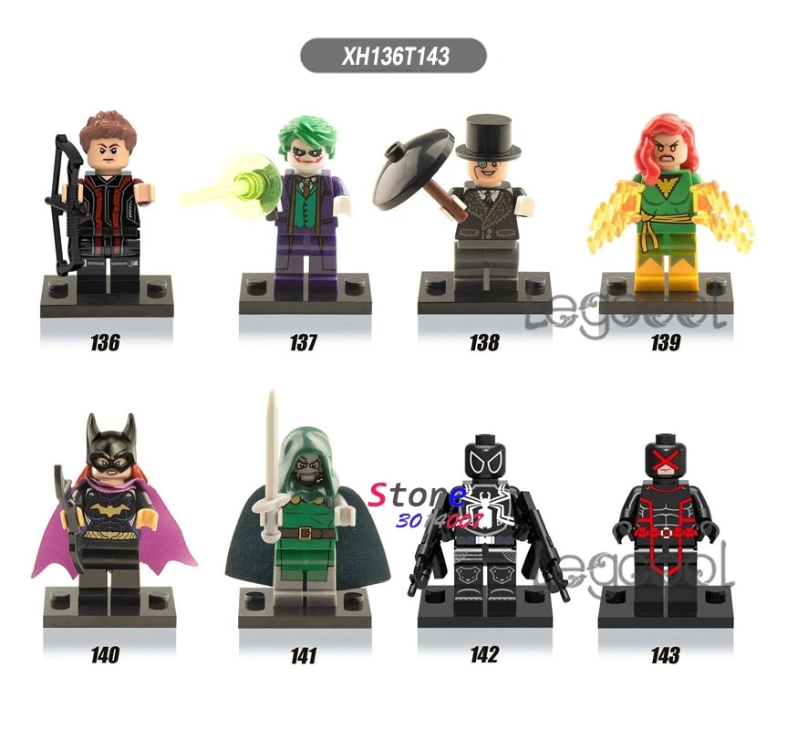 

1PCS model building blocks figure starwar superhero Hawkeye Clown penguin Jean Grey BAT MAN Venom Cyclops toys for children gift