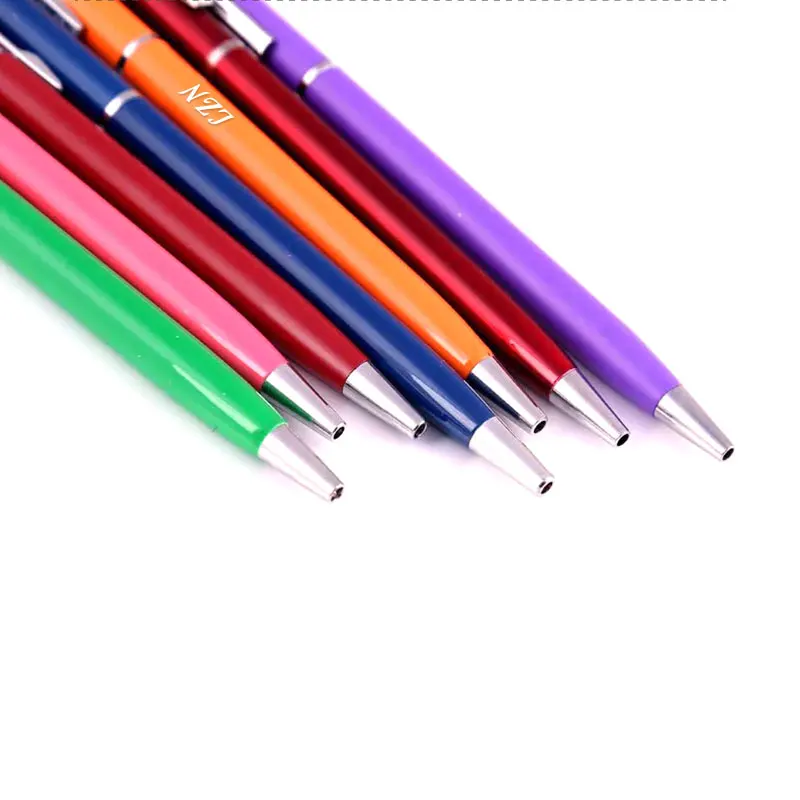 LZN бесплатно персонализированный металл шариковая ручка красочная Вращающаяся ручка небольшой дизайн портативная масляная ручка в качестве подарков с именем свадьбы/даты