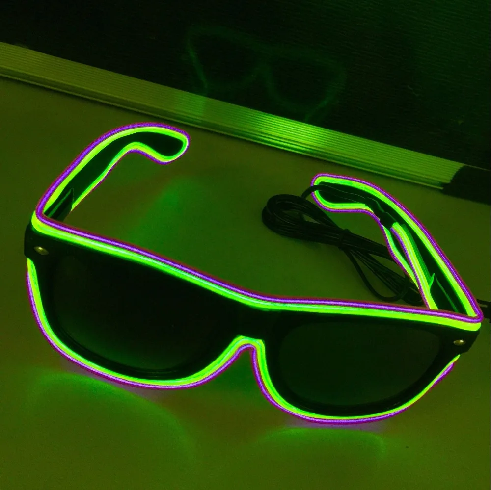 LED Glow  Glasses Fashion Neon Light Up Glow Rave Costume Party Bright SunGlasses Easter Party Supplies