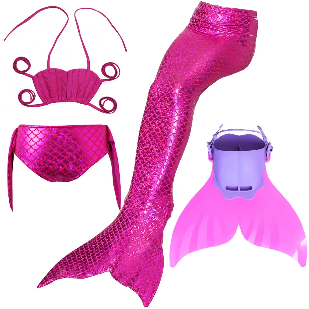 

Kids Children Mermaid Tails With Monofin Flippers Swimming Girls Costume Swimmable Bikini Cosplay Swimsuit Little Mermaid