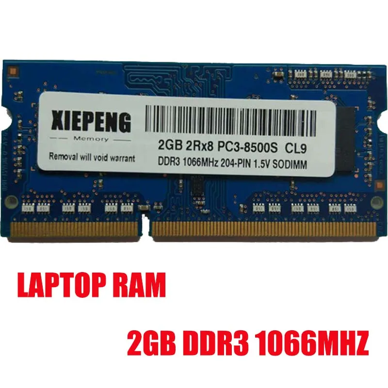 2GB 2Rx8 PC2-8500S 1066 MHz DDR3 4gb 1066 MHz Память для ноутбука 2G pc3 8500 notebook 204-PIN SODIMM ram