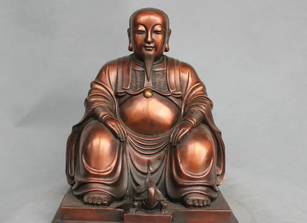 

10" China Taoism God "Xuan Wu Da Di" Snake Turtle Protector Bronze Statue
